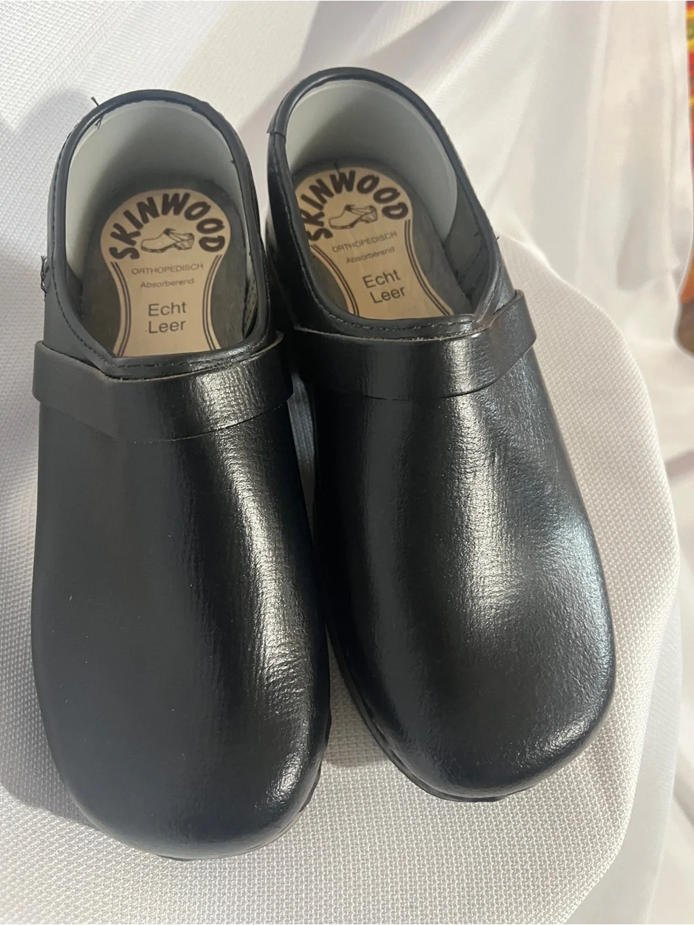 Black Leather clogs , Slip-On Shoes